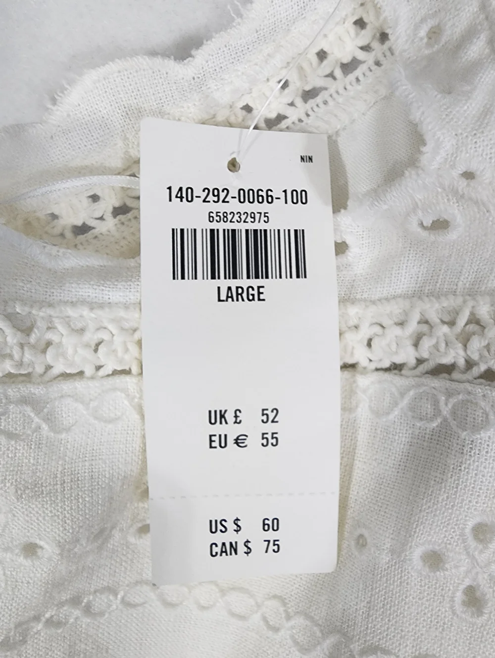 Abercrombie & Fitch NWT White Eyelet Lace Crop Tank Top Large - Picture 7 of 10